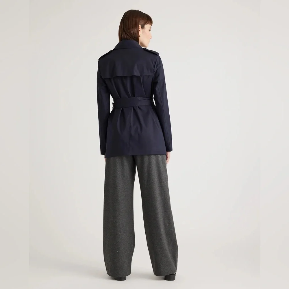 Quince Navy Trench Coat - Picture 6 of 7